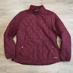 Eddie Bauer Ladies Lightweight Warm Quilted Jacket Red Size XL